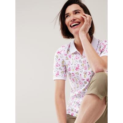 Walbusch Damen Jersey Polo-Hemd Pink bedruckt Image