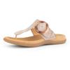 Dianette GABOR, Damen, Gr. 39, beige, Ziegenveloursleder, unifarben, casual, Schuhe, Keilabsatz, Sommerschuh, Bequemschuh mit dekorativer Zierschnalle