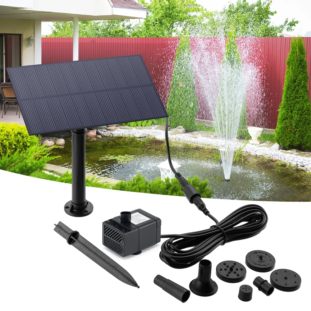 5W 5V Solar Wasserpumpe Gartendekoration mit Pfahl Solar Power Panel Wasserpumpe System Energiespar-Kits für den Garten im Freien