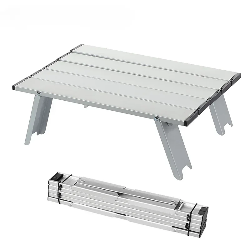 Camping Mini Klapptisch Ultraleichter Outdoor-Tisch aus Aluminiumlegierung für Reisen Picknick Grill Klappbarer Computerbett-Schreibtisch
