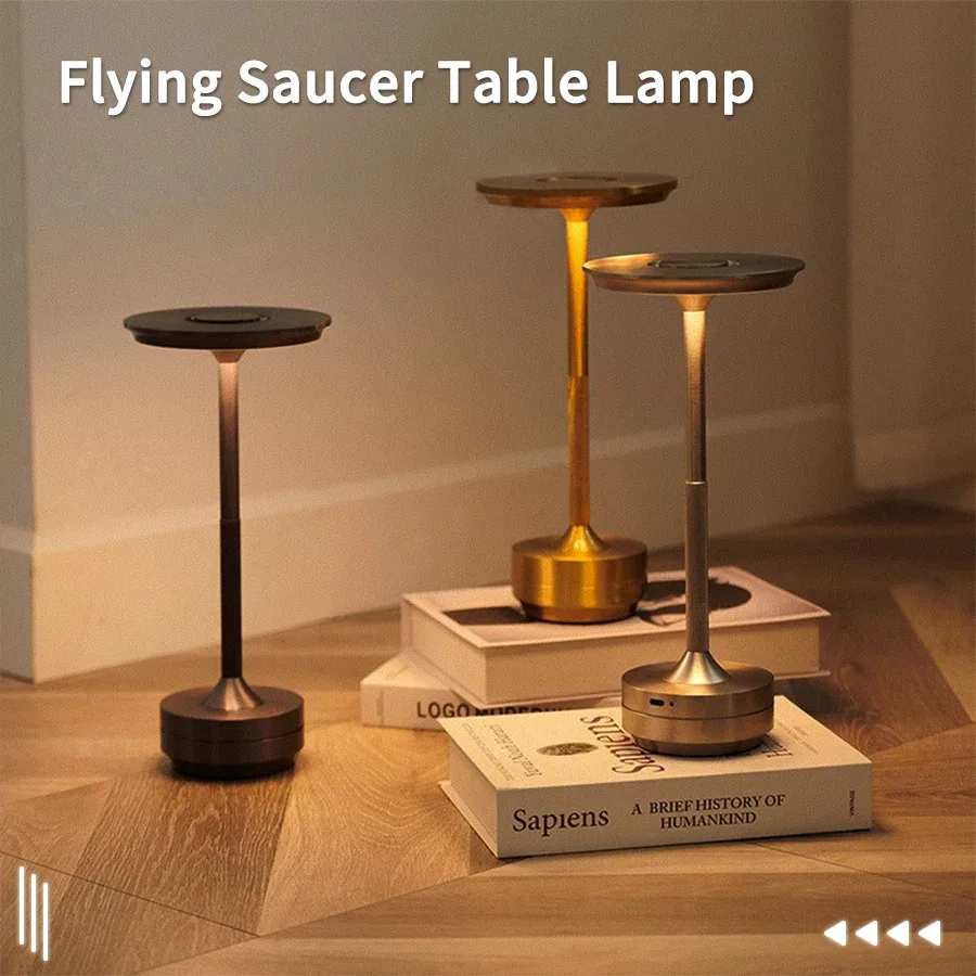 Kabellose Tischlampe für Schlafzimmer, USB wiederaufladbar, Touch-Lampe, Kerze, kreative Lampen, Raumdekoration, Schreibtischlampe