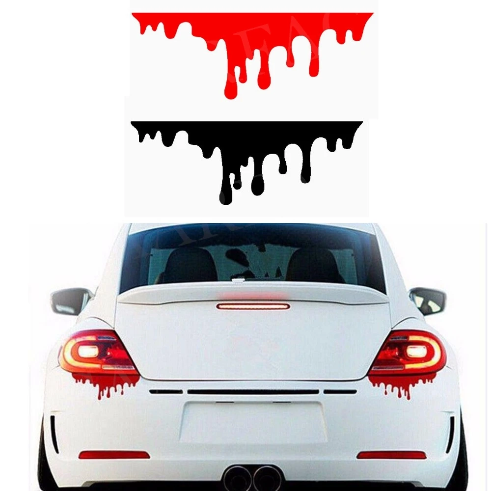 Rote Blut tropft Aufkleber Auto Halloween Thema dekorative Glas wasserdichte Autoscooter Aufkleber holographische Auto Scheinwerfer Aufkleber Image