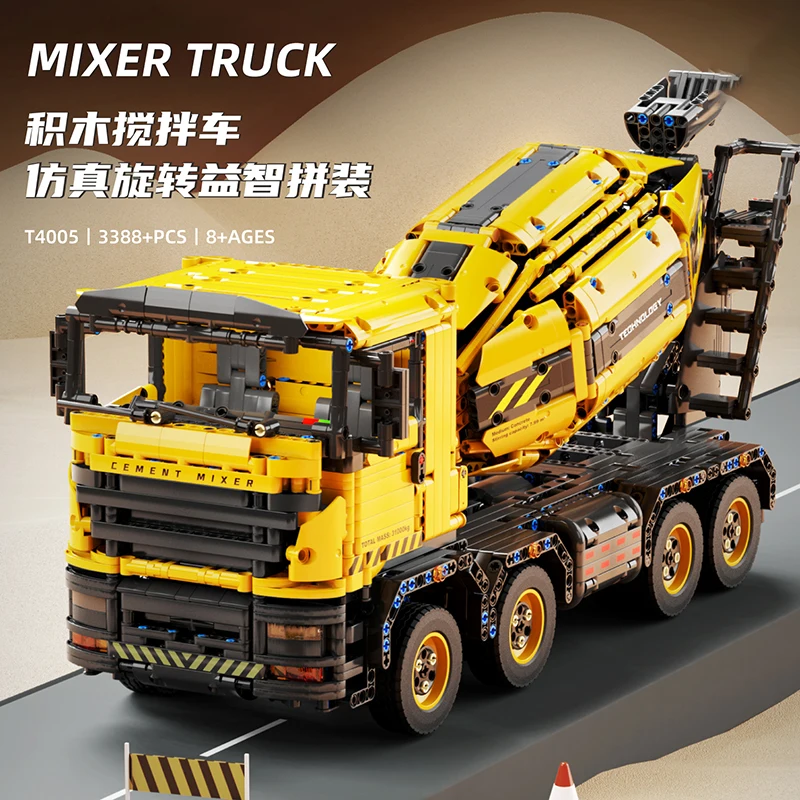 RC Engineering Fahrzeug Bausteine Mixer Lkw Fahrzeug Stadt Engineering Auto Modell Technologie Ziegel Kinder Spielzeug Geburtstag Geschenk Image