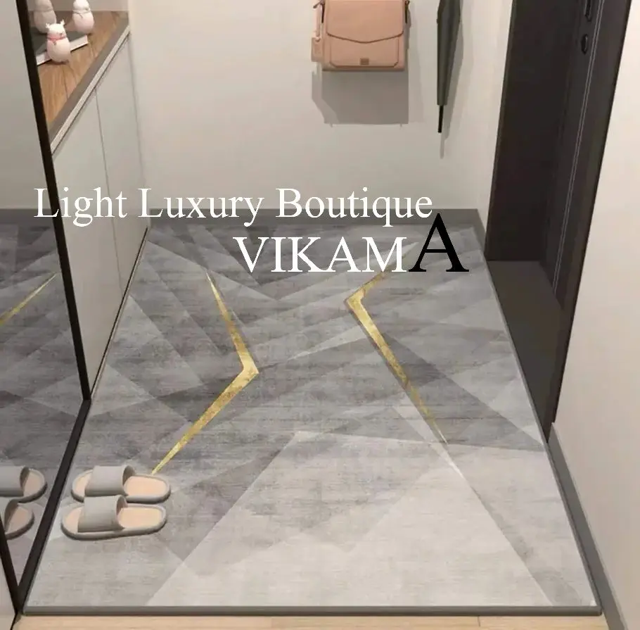 Vikama kristall samt moderne mode einfacher teppich wohnzimmer schlafzimmer nachtteppich rutsch fester schmutz abweisender wasch barer teppich Image