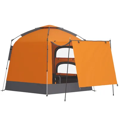 Outsunny Automatic Pop Up Camping Tent, Instant Setup 2-4 Man Tent with Mesh Windows, Waterproof & UV Protection Dome Tent