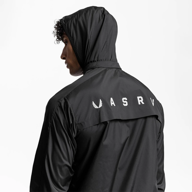 Winddichte Herren-Trainingsjacke mit Kapuze, für Fitnessstudio, Sport, Laufen, reflektierender Reißverschluss, elastisch, Streetwear, übergroße Fitness-Sportbekleidung Image