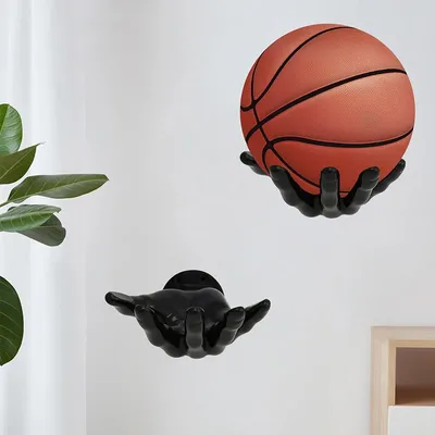 Wall Mounted Hand Shaped Basketball Storage Rack Multi-purpose Football Display Shelf Space Saving