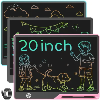 16/20 Inch Rechargeable LCD Writing Tablet Graffiti Board Message Board, Erasable Reusable