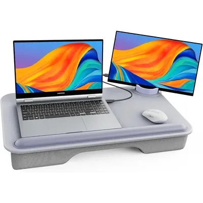 Laptop Lap Desk for Bed—Fits Up to 17" Laptops & MacBook,Lightweight Tray Table with Soft Leather
