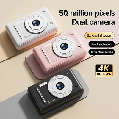 4K Retro CCD Portable Digital Camera Entry-level Camera Dual Camera Flash 50 Million Pixels Auto