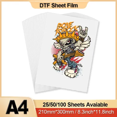 25/50/100 Sheets A4 DTF Transfer Film Paper 75U Thickness Transparent Double Side Adhesive Film