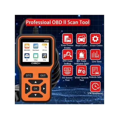 Car OBD2 Scanner Diagnostic Tool Code Reader, Car Voltage Tester Engine Fault Code Scanner, Charging Tester Diagnostic Tool V500