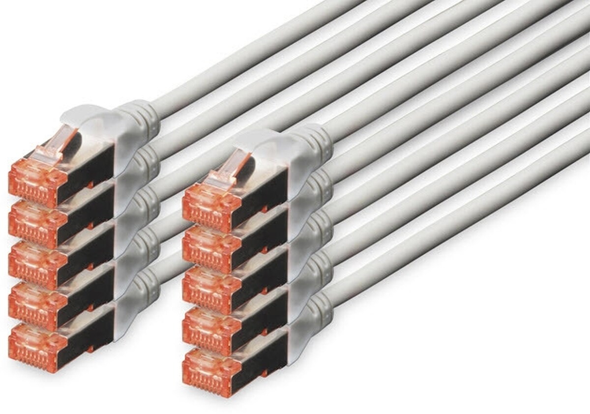ASSMANN DIGITUS CAT 6 S-FTP Patchk. Cu, LSZH AWG 27/7,0,25 m,10er,GR Image