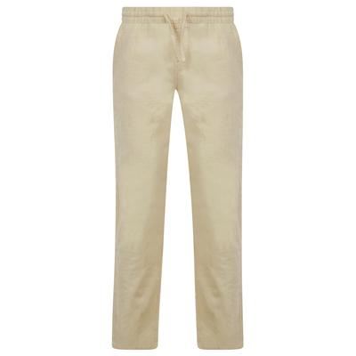 Trousers Renn Cotton Linen Comfort Fit Elasticated Waist Trousers in Natural / XL - Tokyo Laundry