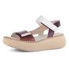 Sandalette GABOR, Damen, Gr. 40, braun (camelfarben kombiniert), Leder, Ziegenveloursleder, modisch, Schuhe, Plateau, Keil, Riemchensandale mit Best Fitting-Ausstattung