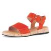 Keilsandalette GABOR "RHODOS", Damen, Gr. 39, orange, Ziegenveloursleder, unifarben, klassisch, Schuhe, Riemchensandale, Komfortschuh, Sommerschuh mit hübscher Zierschnalle