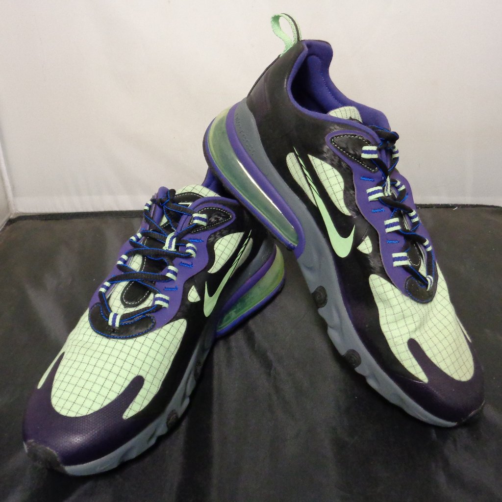 Nike Shoes | Brand New Men's Nike Air270 React Shoes. Size 10.5, Black/Green/Purple. F53 | Color: Black/Green | Size: 10.5