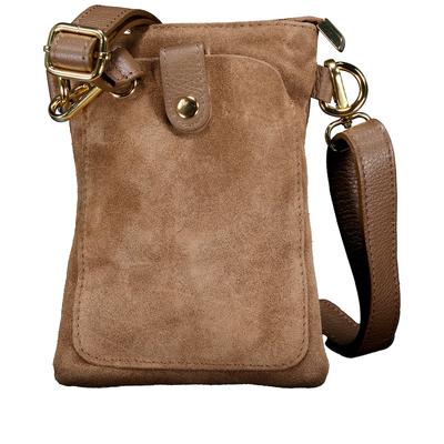 Hausfelder Manufaktur - Umhängetasche / Handytasche Velours mit Goldfittings Umhängetaschen 1 ct Damen Image