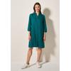 Blusenkleid CECIL, Damen, Gr. S (38), US-Größen, grün (grün lagoon), Stoff, 100% Leinen, unifarben, casual, comfort fit knielang, V-Ausschnitt, 3/4-Ärmel Bündchen, Kleider, knielang