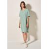 Sommerkleid CECIL, Damen, Gr. M (40), US-Größen, ice sage grün, Stoff, 55% Leinen, 45% Viskose, unifarben, casual, comfort fit knielang, Rundhals, Kurzarm Bündchen, Kleider