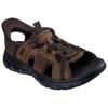 Sandale SKECHERS "REVOLTED SS-MERRICK", Herren, Gr. 44, braun (dunkelbraun), Textil, Lederimitat, sportlich, Schuhe, Trekkingsandale, Outdoorschuh mit Heel Pillow Funktion