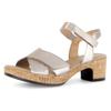 Sandalette GABOR "KRETA", Damen, Gr. 37, gold (goldfarben), Ziegenleder, metallic, klassisch, Schuhe, Blockabsatz, Sommerschuh, Sandale in Bequemweite G (= weit)