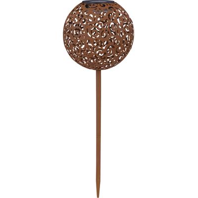 LED Solarleuchte GLOBO LIGHTING "SOLAR", braun (rostfarben), 1 flammig,, Lampen, Solarlampe für Garten, Toller Lichteffekt, Solarkugel mit Erdspieß Image