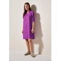 Blusenkleid CECIL, Damen, Gr. XL (44), US-Größen, magenta lacquer, Stoff, 100% Leinen, unifarben, casual, comfort fit knielang, V-Ausschnitt, 3/4-Ärmel Bündchen, Kleider, knielang