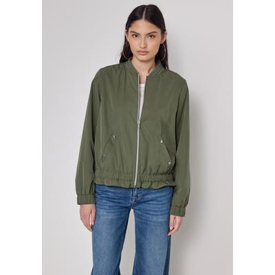 Blouson STREET ONE STUDIO, Damen, Gr. 46, peridot grün, Stoff, Obermaterial: 88% Polyester, 12% Nylon; Futter: 100% Polyester, unifarben, casual, comfort fit normal, Rundhals, Langarm Bündchen, Jacken, mit Elastiksaum Image