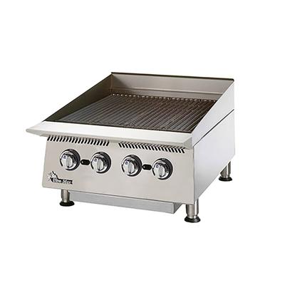 Star 8024CBB LP 24" Ultra-Max Gas Charbroiler w/ Cast Iron Grates - Liquid Propane, Stainless Steel, Gas Type: LP