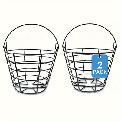 TEMU Iron Golf Ball Basket With Handles - Golf Practice Range Accessories, Sturdy Metal Ball Carrier For Golf Courses And Training Image