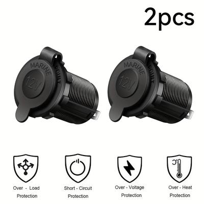 TEMU 12v Car Plug Socket For Car, Boat & Motorcycle Lighter Splitter - Power Adapter Outlets And Lighter Accessories Image