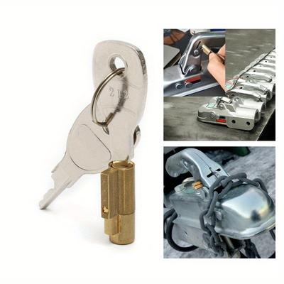 TEMU 1pc Of Security Lock For Trailer Coupling Hitches, Designed For Pressed Coupler Heads, Suitable For Caravans And Rvs. Image