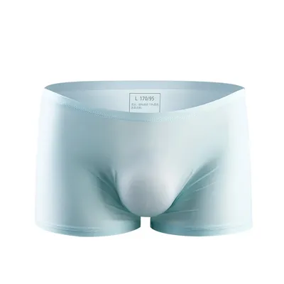 Eisseidenunterwäsche für Herren, nahtlos, ultradünn, transparent, Boxershorts, sexy, einteilig, Sommer, atmungsaktiv, Jugendflut, vier Ecken Image