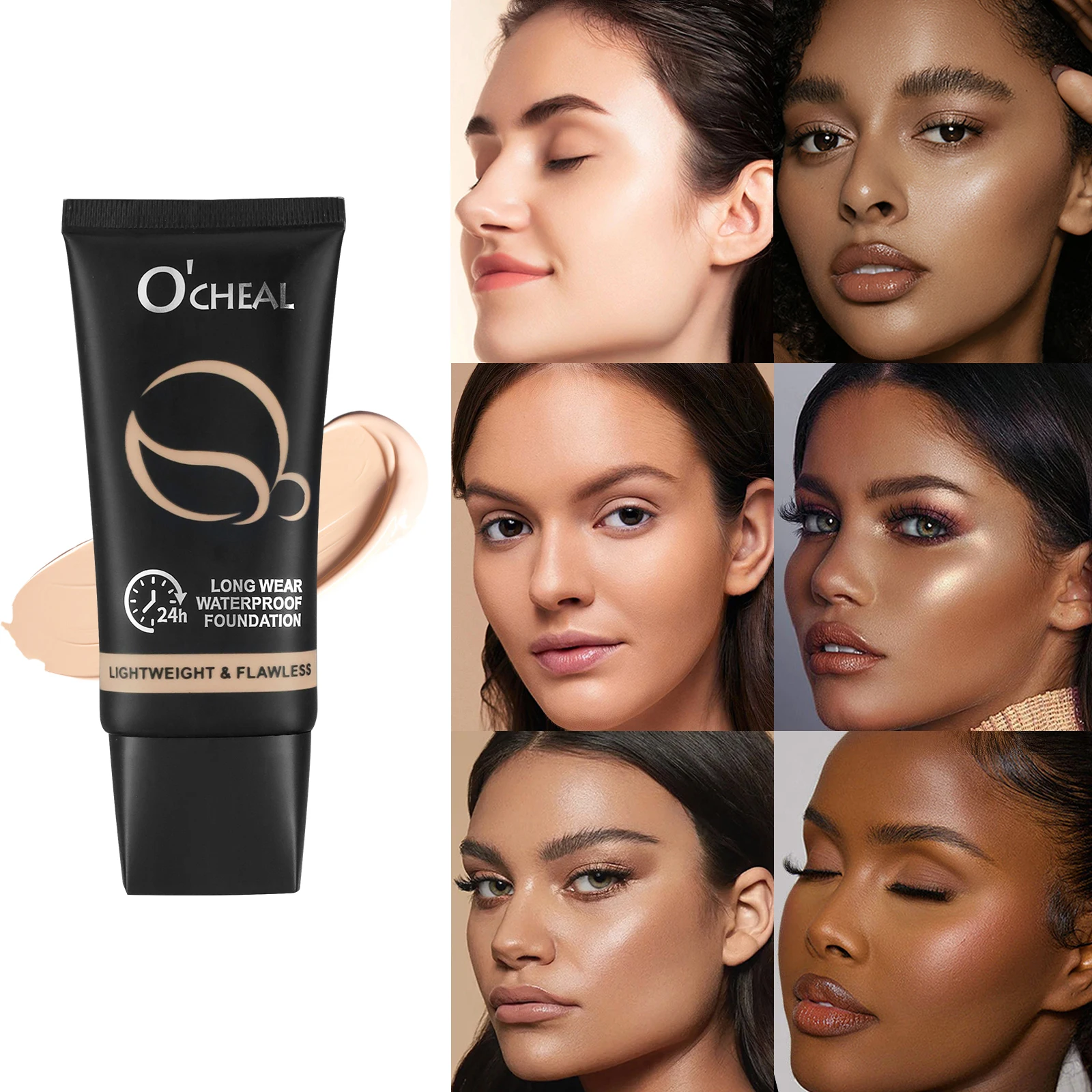 Ocheal 60g Full Coverage Foundation Cream Bronze Langlebige Gesichtspflege Matt Sheer Liquid Concealer Contouring Makeup Cosmetics Image