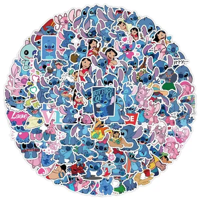 NEUE 50/100/200 Stück Kawaii Disney Lilo Stitch Engel Aufkleber Niedliche rosa Anime Charakter Aufkleber Telefon Tagebuch Gepäck Graffiti Aufkleber Image