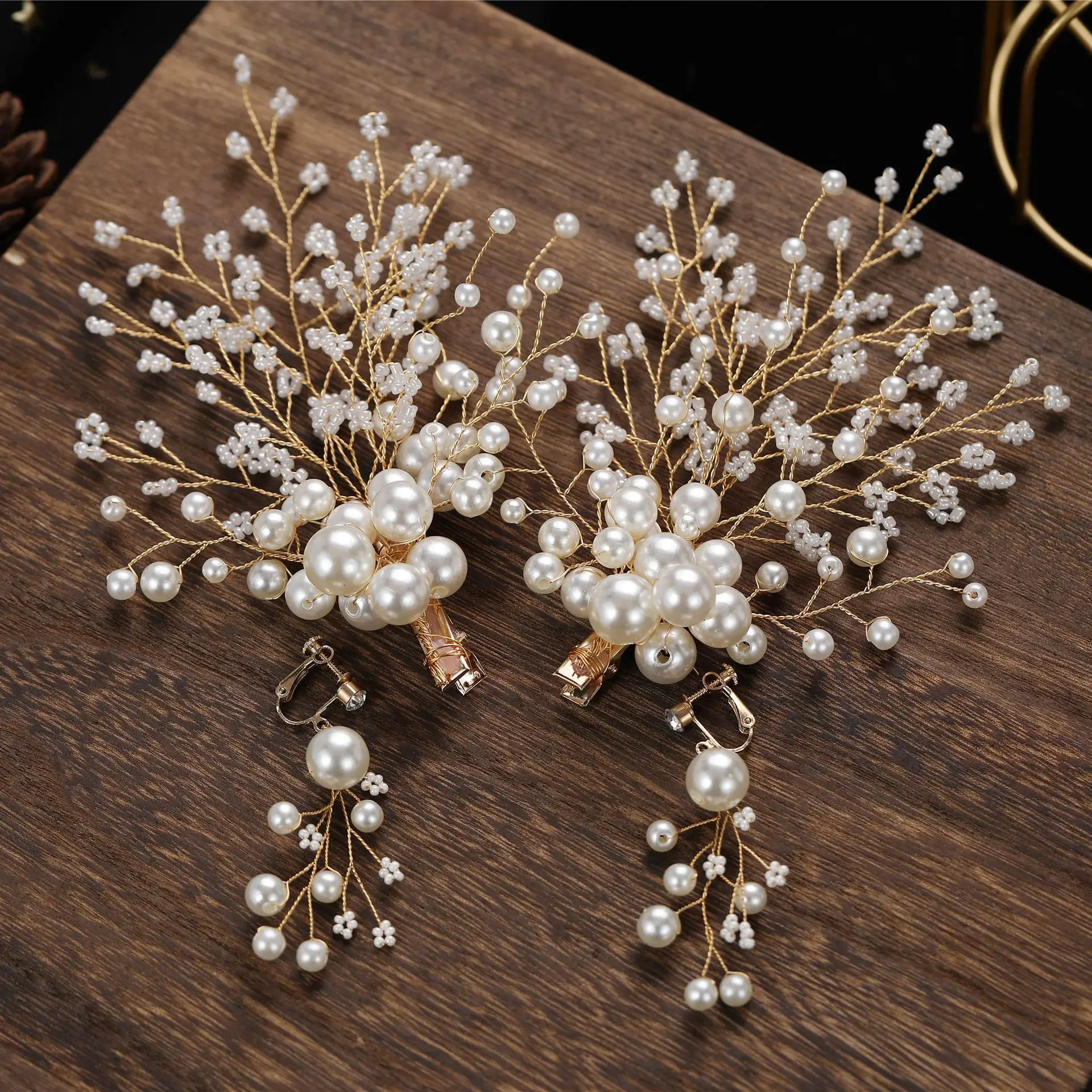 Kopfschmuck Prinzessin Neue Hochzeit Haarnadel Perle Pop Paar Clip Super Fee Kopf Laufsteg Show Performance Geburtstag Party Image