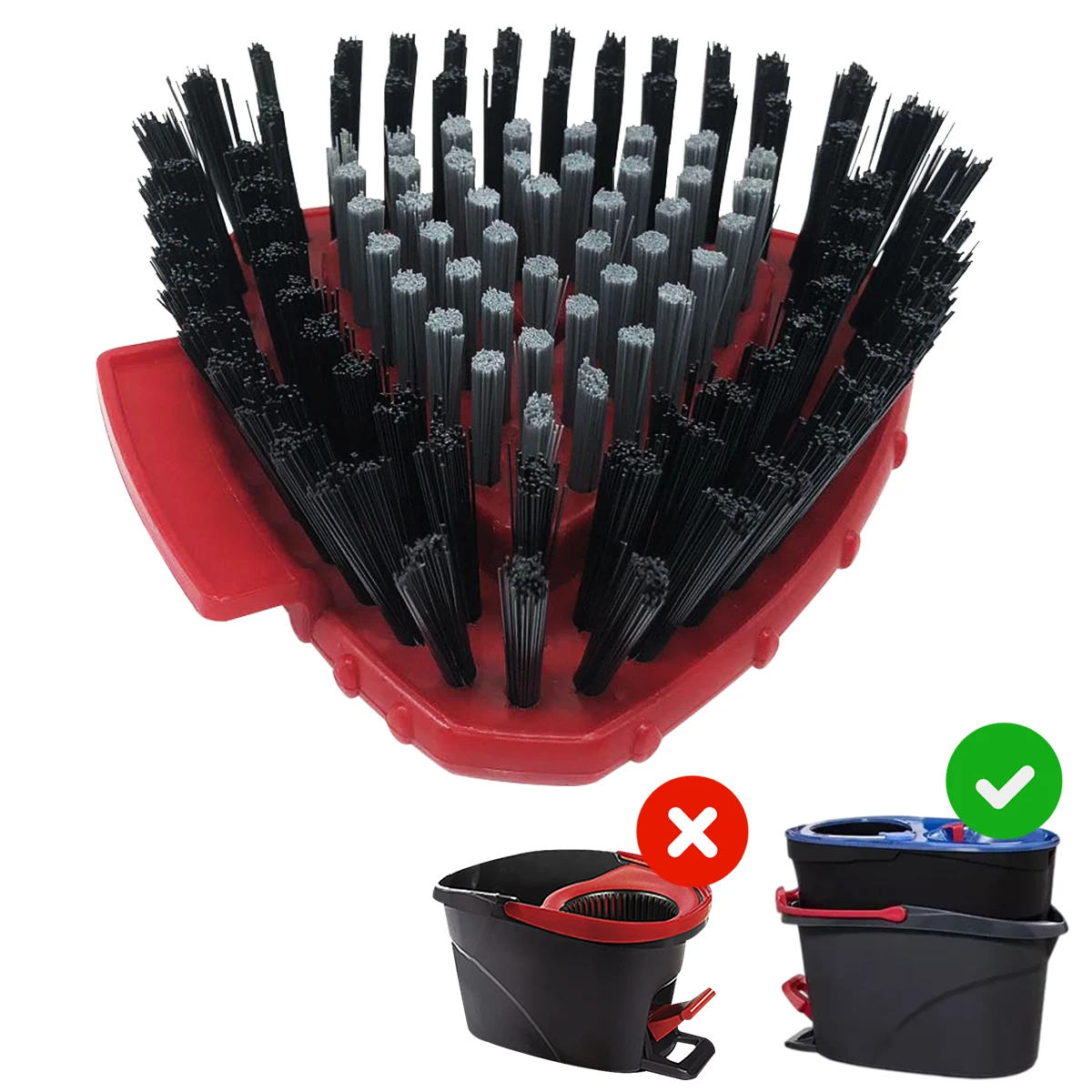 Home Times 1/2 Stück verbesserte Ersatz-Scheuerbürste für Spin Mop, kompatibel mit O-Cedar 2-Tank RinseClean für die Reinigung von Küchendecks Image