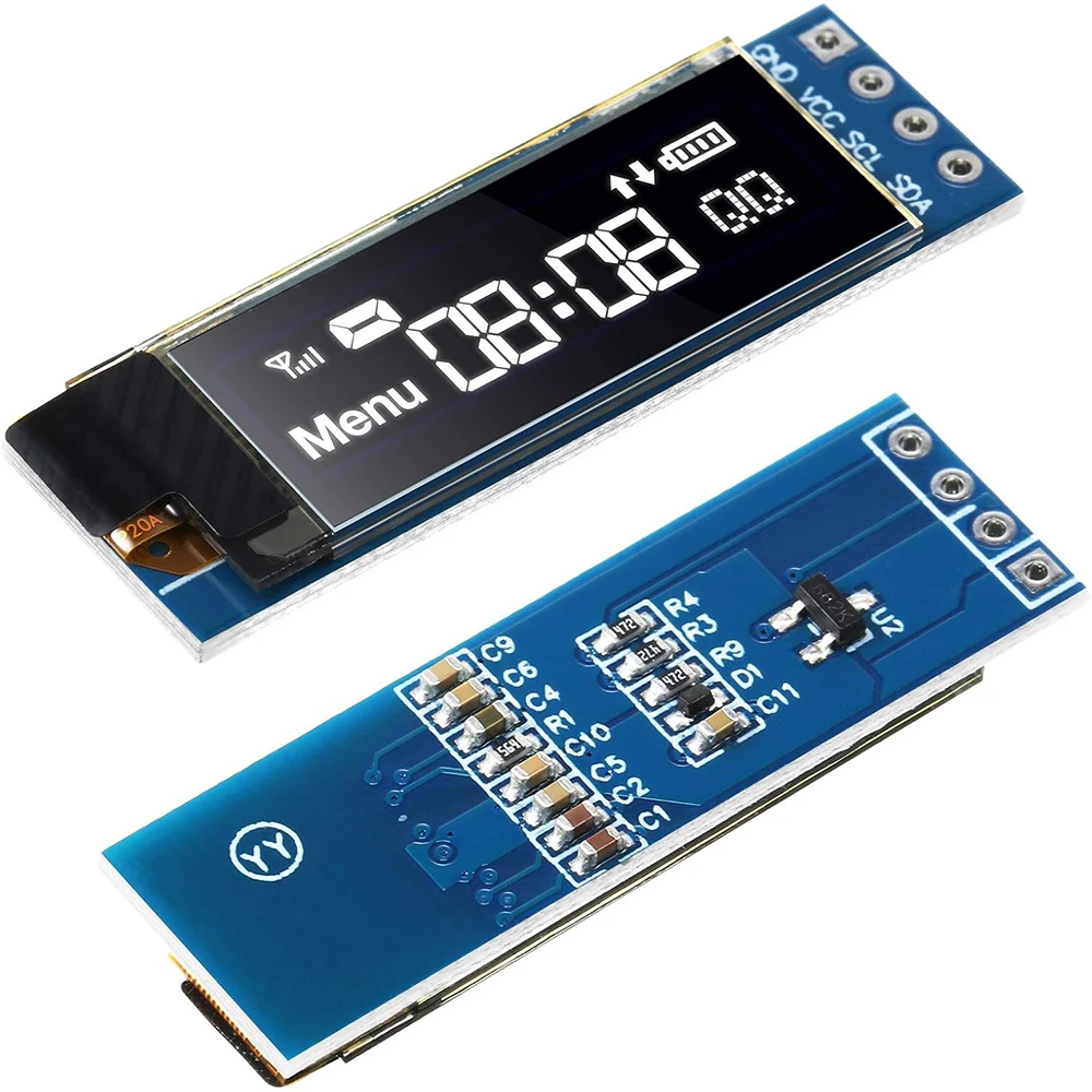 0,91 Zoll I2C OLED-Anzeigemodul IIC OLED-Bildschirm DC 3,3 V ~ 5 V kompatibel mit Arduino Raspberry PI Image