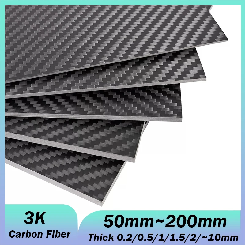1PCS Carbon Faser Blatt 3K Twill Matte Plain Hohe Verbund Härte Material Carbon Faser Bord Dicke 0,2/0,5/1/1,5/2/3/4 ~ 10mm Image