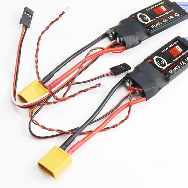 Spannungssignalrückführung Bürstenloser 40A/30A ESC-Geschwindigkeitsregler 2-4S mit 5V 3A UBEC RC FPV Quadcopter Flugzeuge F450 30A Motor XT60 Image