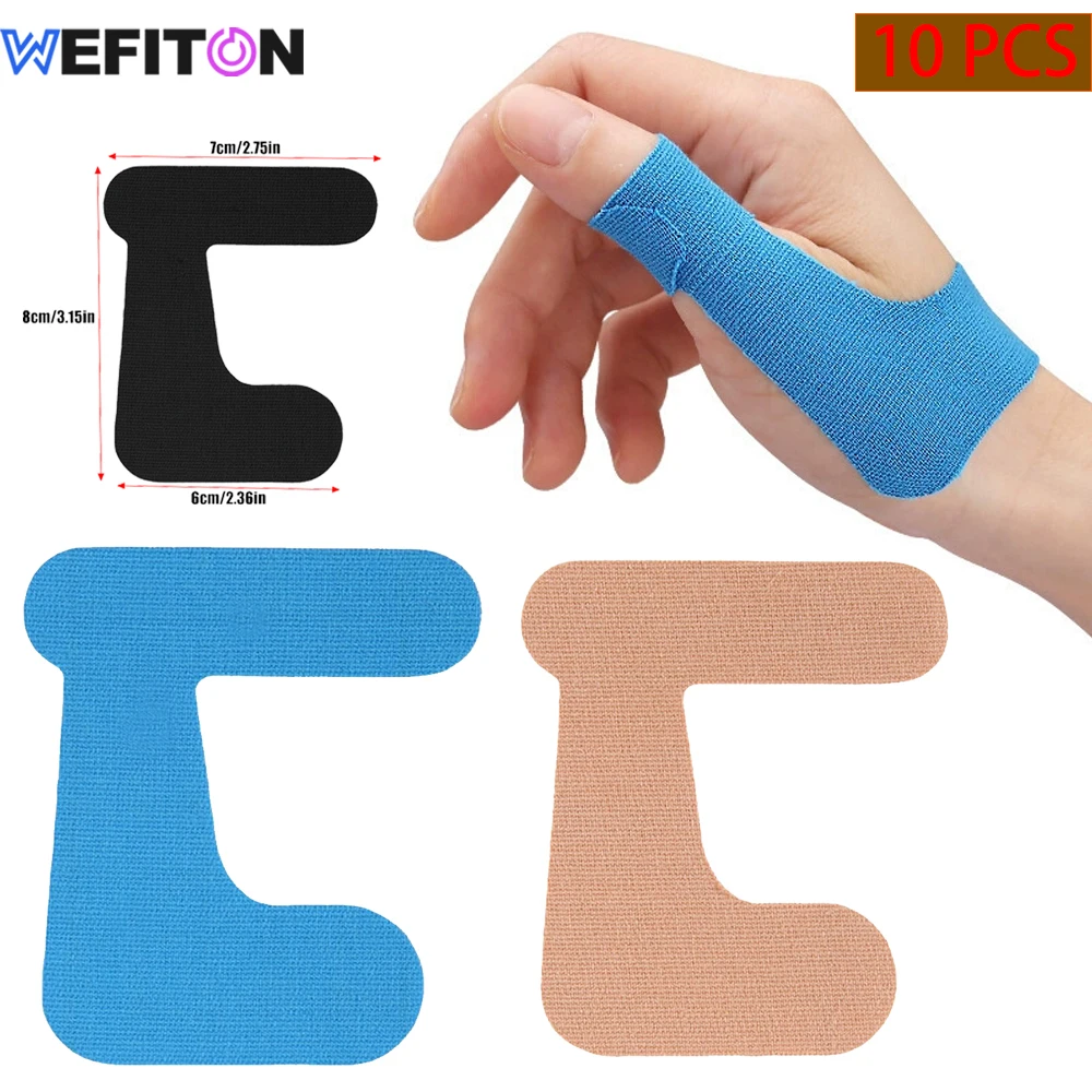 10 Stück vorgeschnittenes Daumenstützband – elastisches Kinesiologie-Tape zur Linderung von Daumenschmerzen, Arthritis, Sehnenentzündung und CMC-Gelenkstütze Image
