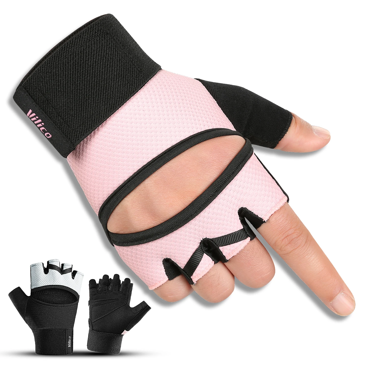 1 paar Workout Handschuhe Männer Frauen Gym Heben Fitness Klettern Übungen Work Out Handgelenk Gürtel Schock Absorbieren Schaum Pad Palm crossfit Image