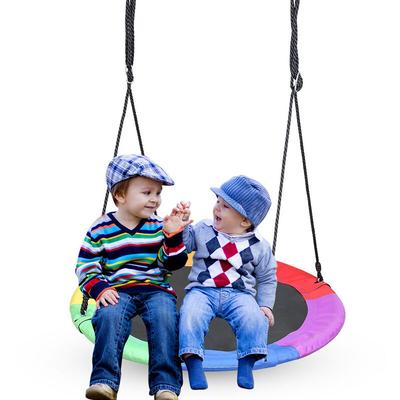 Jopassy - Nestschaukel Φ100cm, bis 150kg, 100-160cm verstellbar seil, Kinderschaukel Tellerschaukel Image