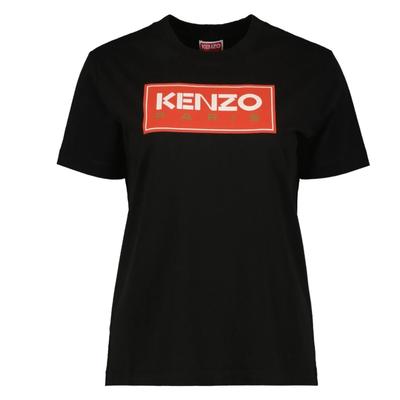 Schwarzes T-Shirt mit Blocklogo von Kenzo Paris Image