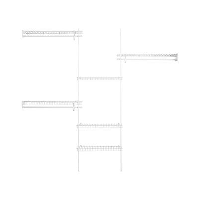 Closetmaid Superslide Fixed Mount 60-96 Inch Wire Closet Organizer With Hang Rods