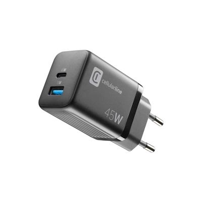 Cellularline Charger Multipower Micro 45W GaN 2 Ports Black Image