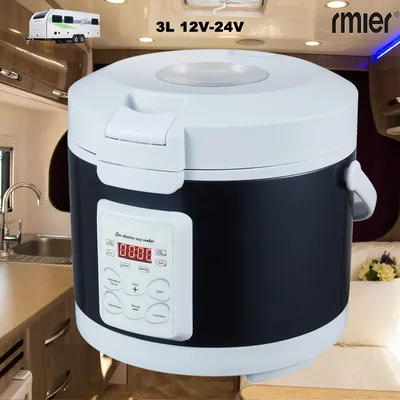 12V 24V Mini Rice Cooker Car Truck Soup Steamer Heating Lunch Box Meal Heater Warmer 3L for Camping