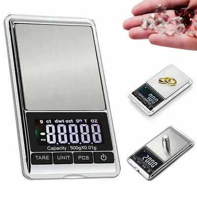 200 0.01g Electronic Jewelry Scale Mini Pocket Digital Scale LCD Display High Precision Kitchen Food