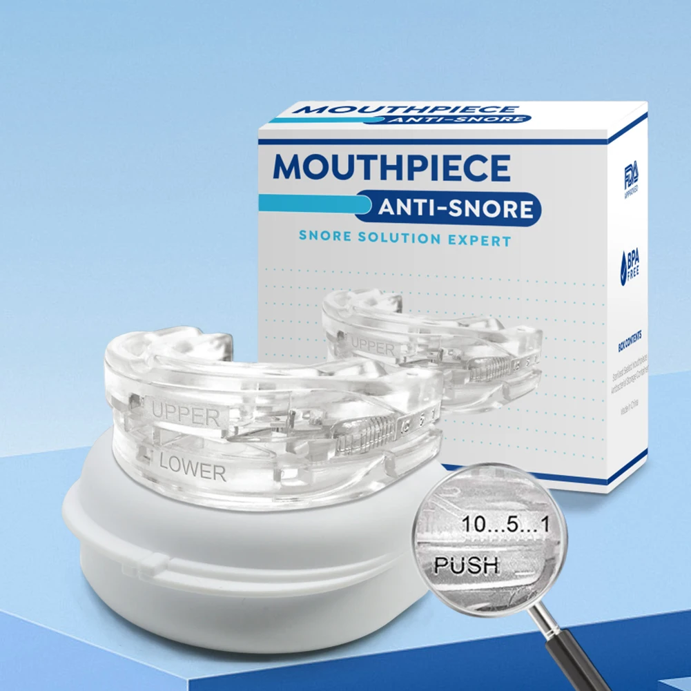Reusable Anti Snore Mouth Guard with Storage Box Anti Snoring Devices Snoring Reduction Improve Sleep Quality